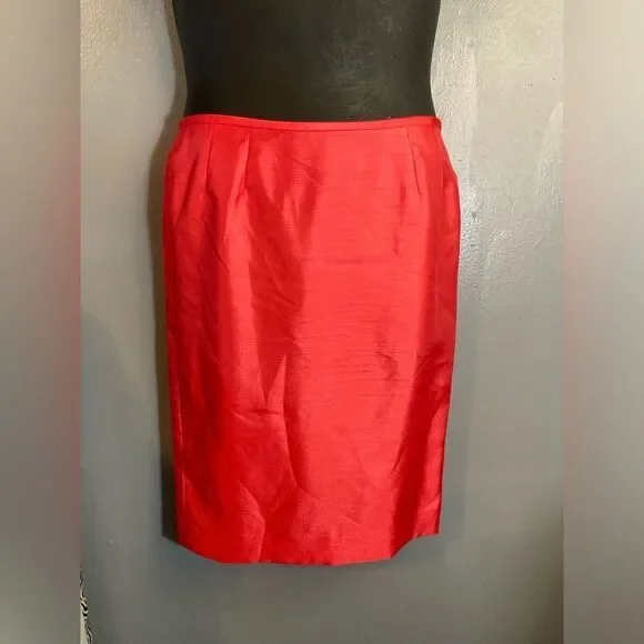Kasper silky red pencil skirt - Picture 1 of 6
